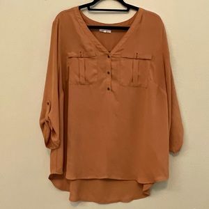 Maurice’s chiffon tunic top, burnt orange, fall flowy top